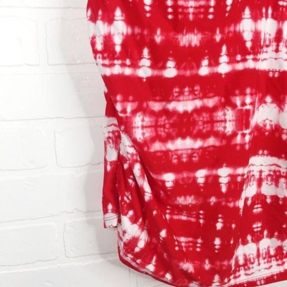 CACIQUE Tankini Top Swim Tie Dye Red White 40DDD - Picture 7 of 11